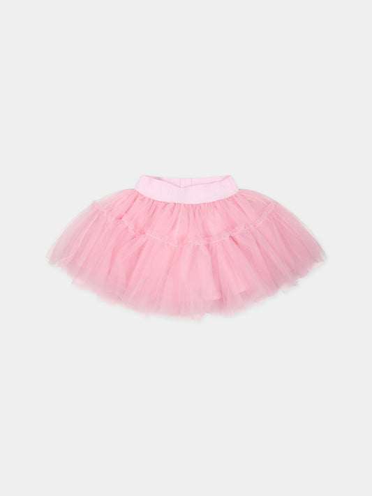 Gonna rosa per neonata con logo,Monnalisa,37BGON T9945 0090