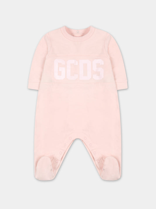 Tutina rosa per neonata con logo,Gcds Kids,GUY015 LDA26 52859