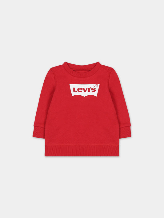 Felpa rossa per neonati con logo