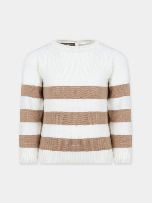 Maglione bianco per bambini,Little Bear,7160 LATTE/NOCCIOLA