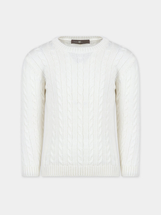 Maglione bianco per bambini,Little Bear,7164 LATTE