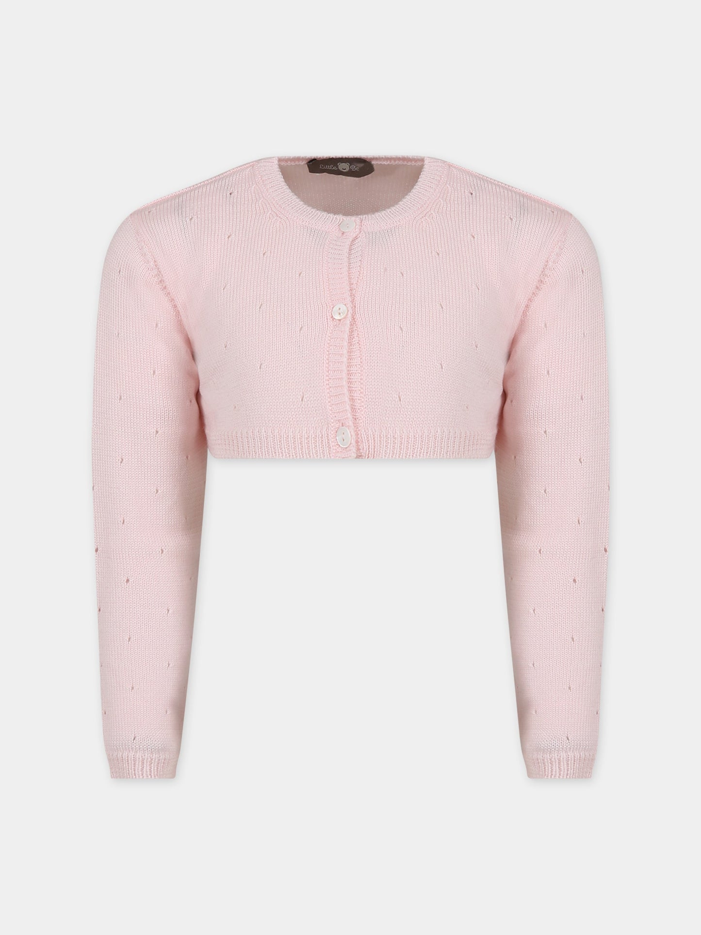Cardigan rosa per bambina,Little Bear,7166 CIPRIA
