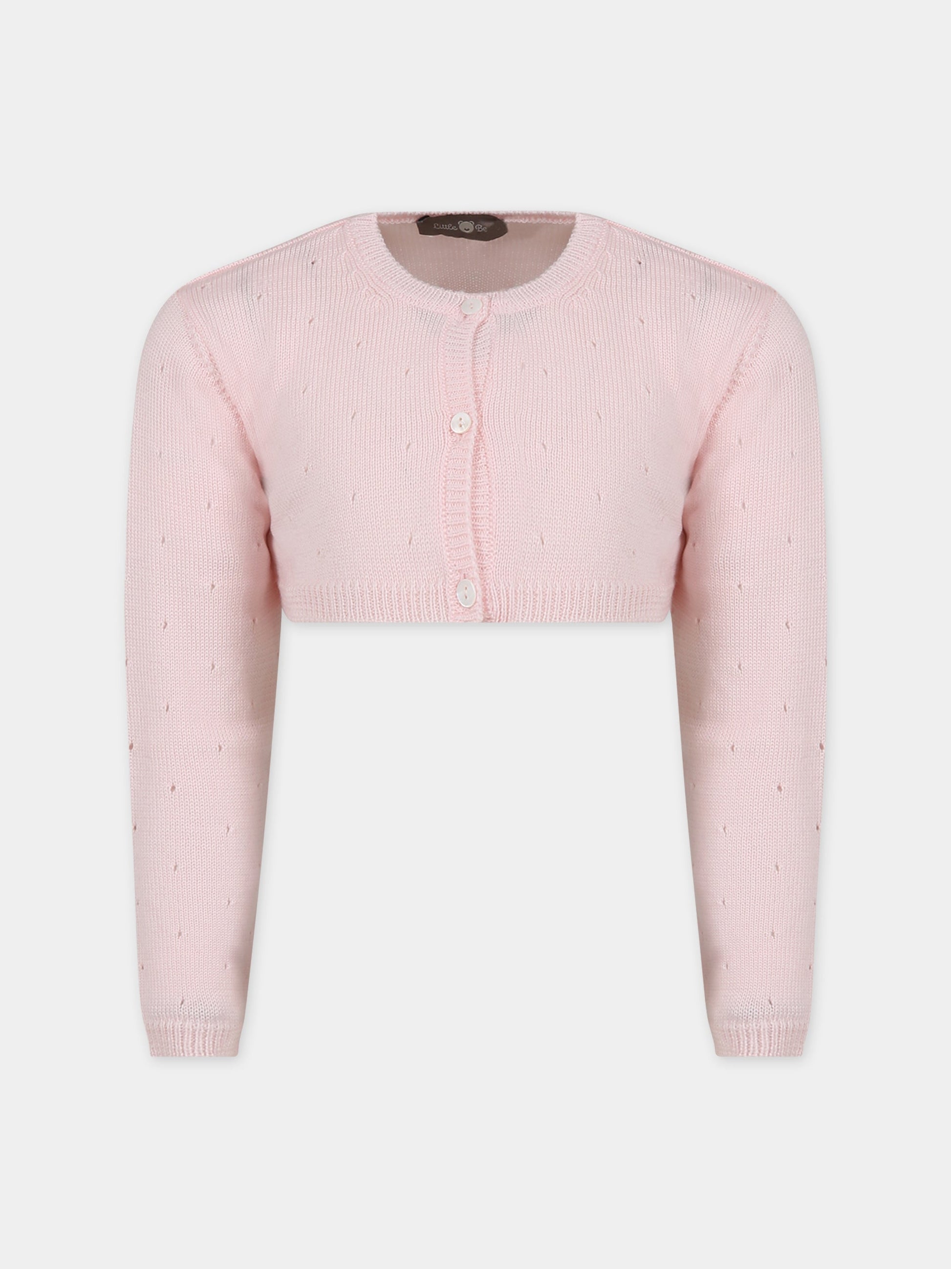 Cardigan rosa per bambina,Little Bear,7166 CIPRIA