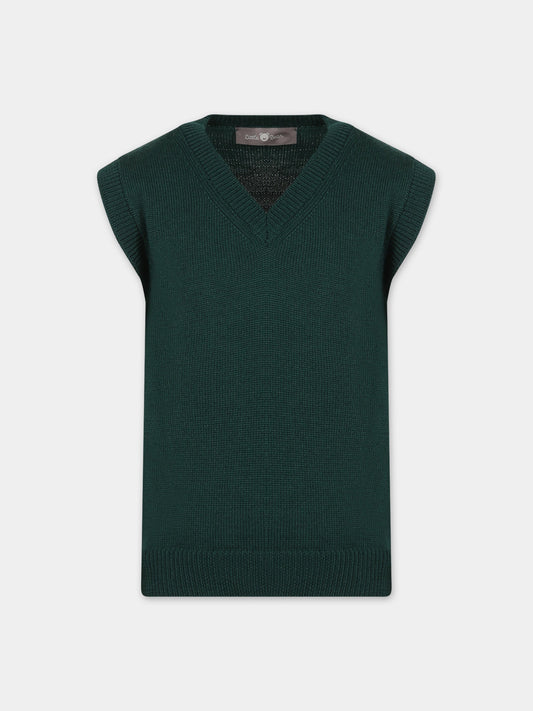 Maglia gilet verde per bambino,Little Bear,7159 VERDE