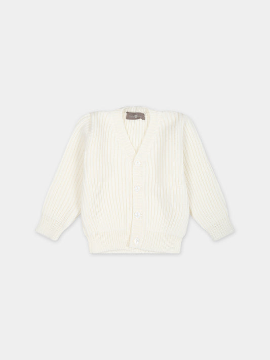 Cardigan bianco per neonati,Little Bear,7167 LATTE