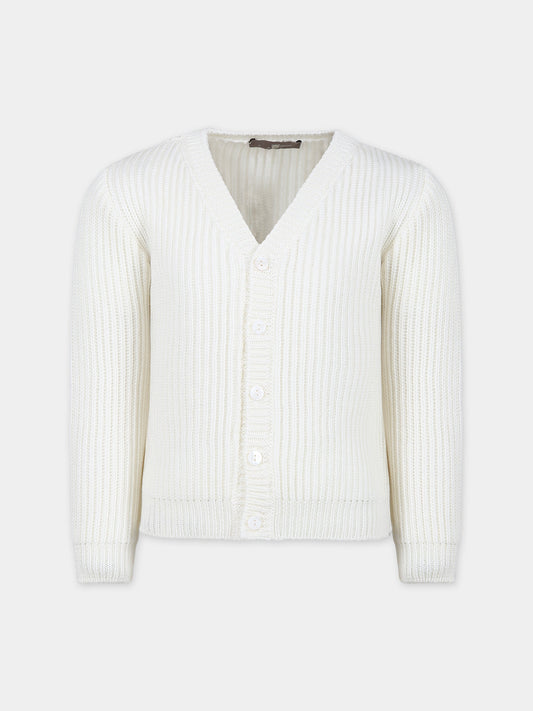 Cardigan bianco per bambini,Little Bear,7167 LATTE