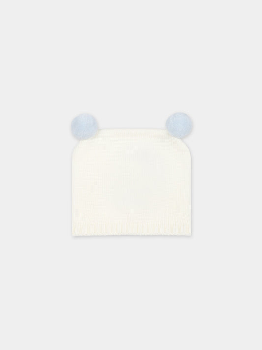 Cappello bianco per neonato,Little Bear,7135 LATTE/CIELO