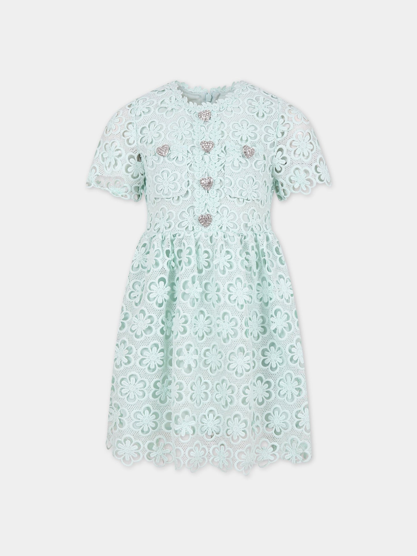 Vestito verde per bambina con fiori,Self-portrait,PF23 717S G
