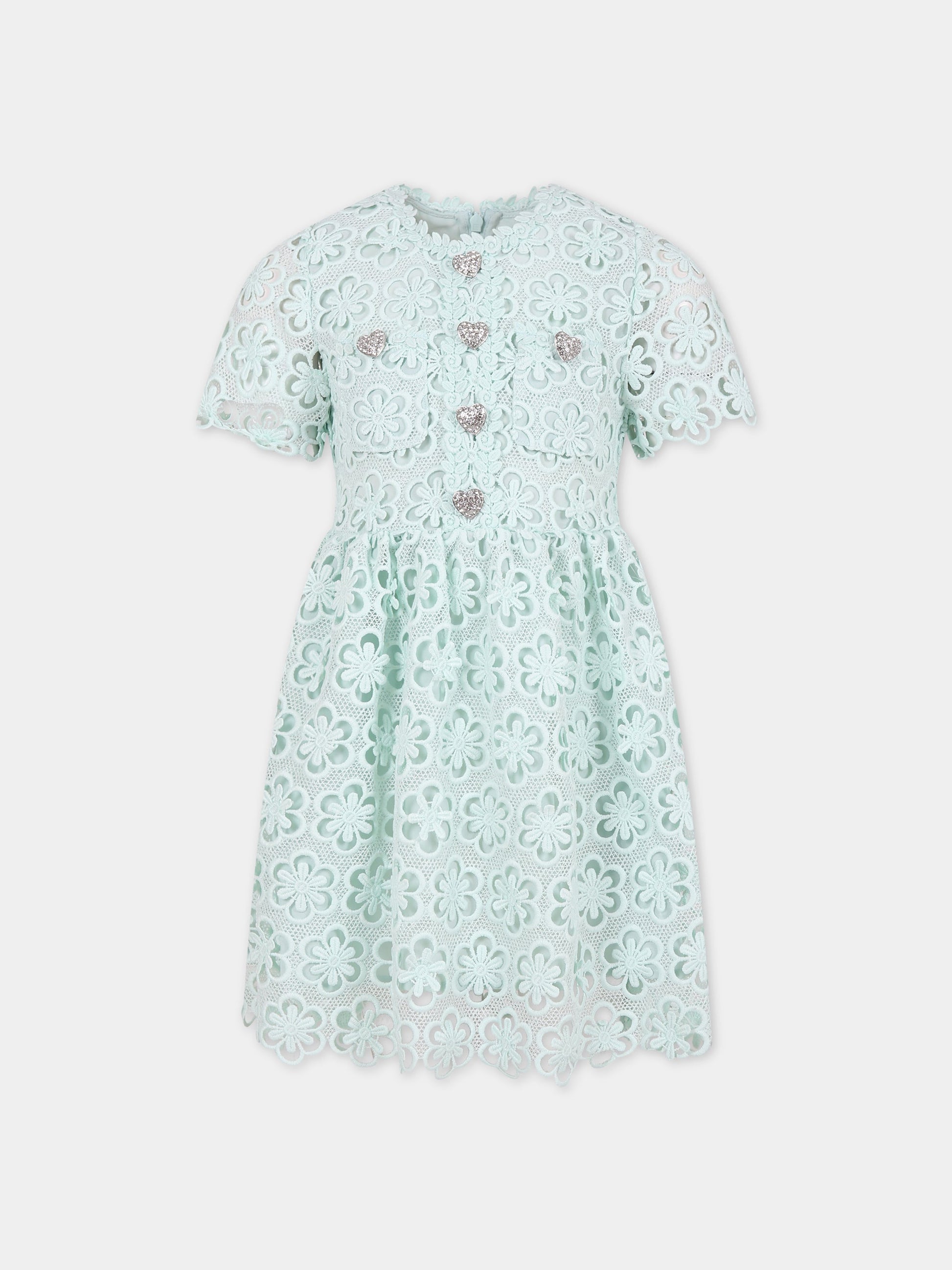 Vestito verde per bambina con fiori,Self-portrait,PF23 717S G