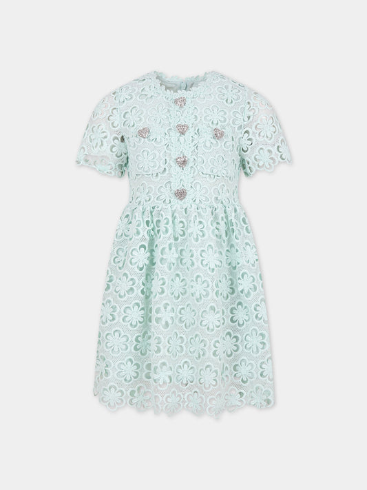 Vestito verde per bambina con fiori,Self-portrait,PF23 717S G