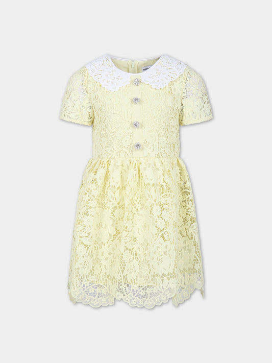 Vestito giallo per bambina con fiori,Self Portrait,PF23 730S Y