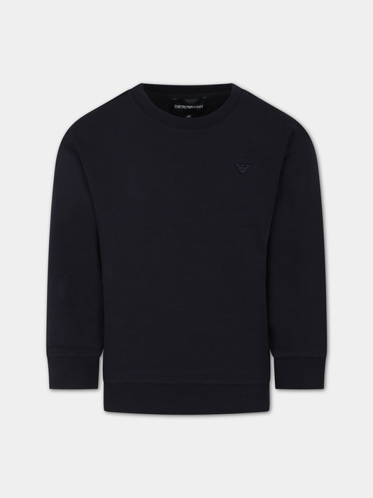 Felpa blu per bambino con logo,Armani Junior,6R4MF2 1JHSZ 09R3