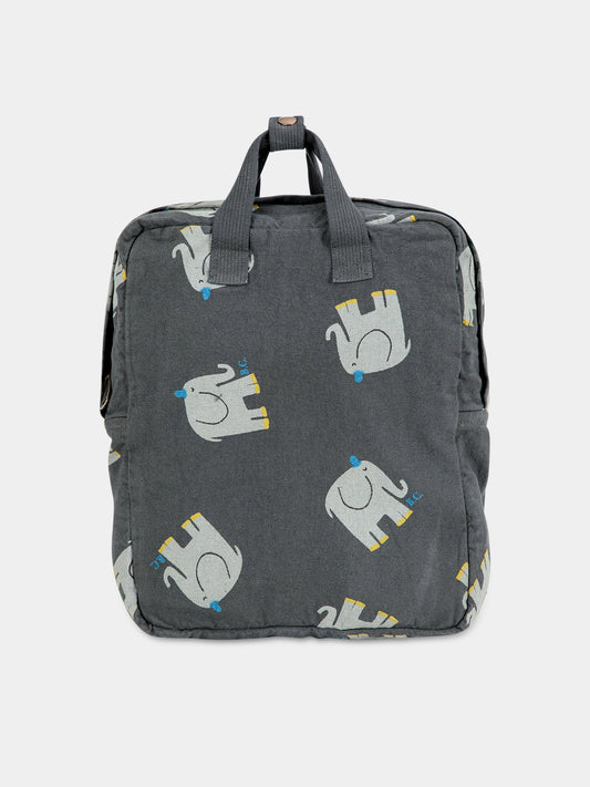 Zaino grigio per bambino con stampa elefanti,Bobo Choses,223AI007