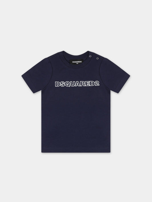 T-shirt blu per neonato con logo,Dsquared2,DQ1792 D00MV DQ875