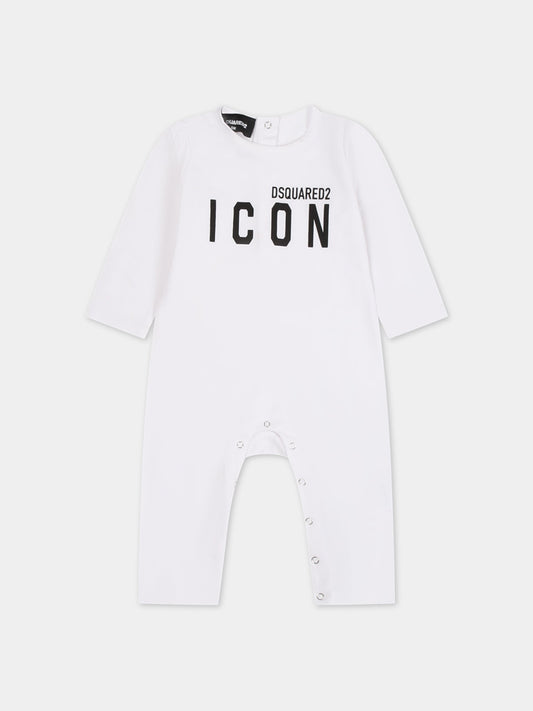 Tutina bianca per neonato con logo,Dsquared2,DQ2058 D008J DQ100