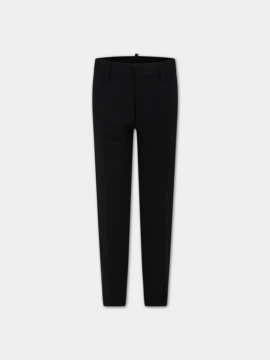 Pantaloni neri per bambino con logo,Dsquared2,DQ0417 D000T DQ900
