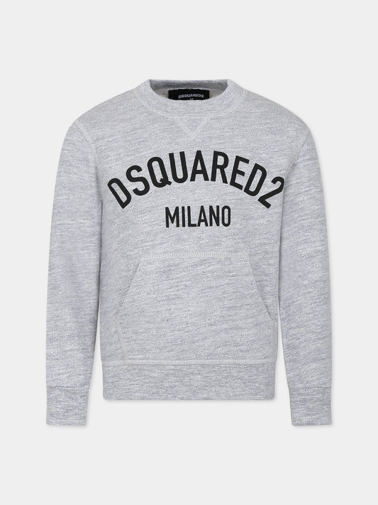 Felpa grigia per bambino con logo,Dsquared2,DQ1963 D00V0 DQ911