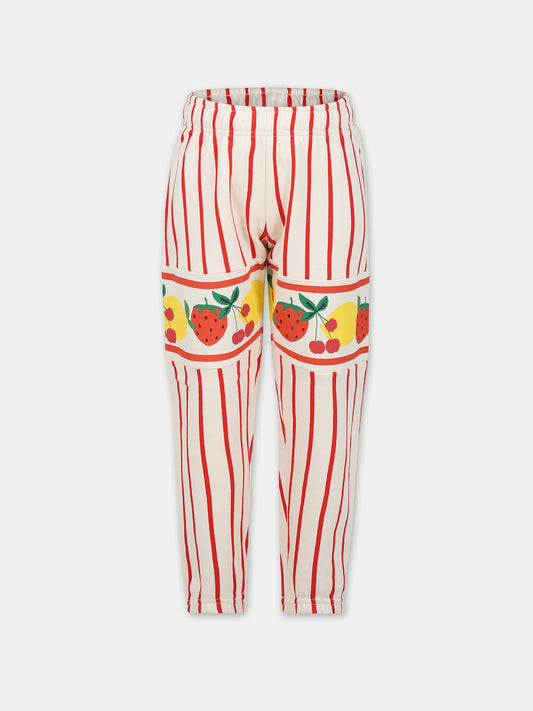 Pantaloni avorio per bambini con stampa frutta,Mini Rodini,2373013000
