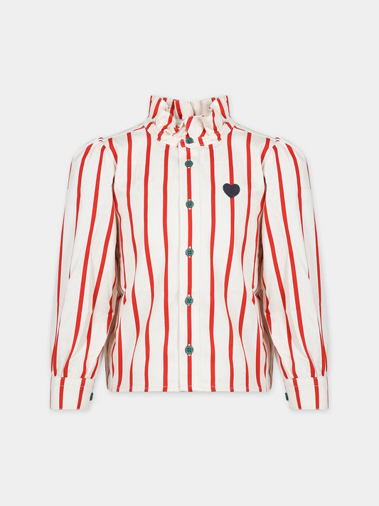 Camicia avorio per bambina con cuore,Mini Rodini,2372010500
