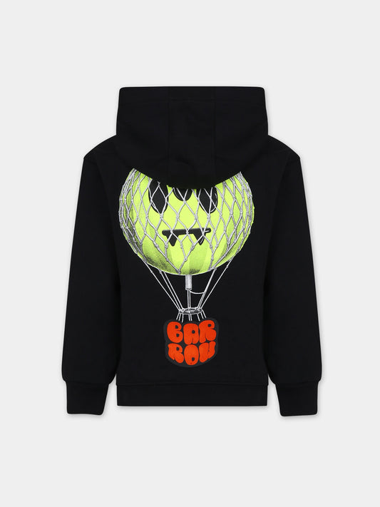 Felpa nera per bambini con logo e smile,Barrow,F3BKJUHS071 110