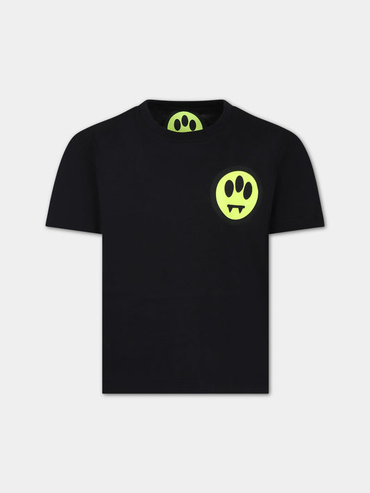T-shirt nera per bambini con logo e smile,Barrow,F3BKJUTH094 110