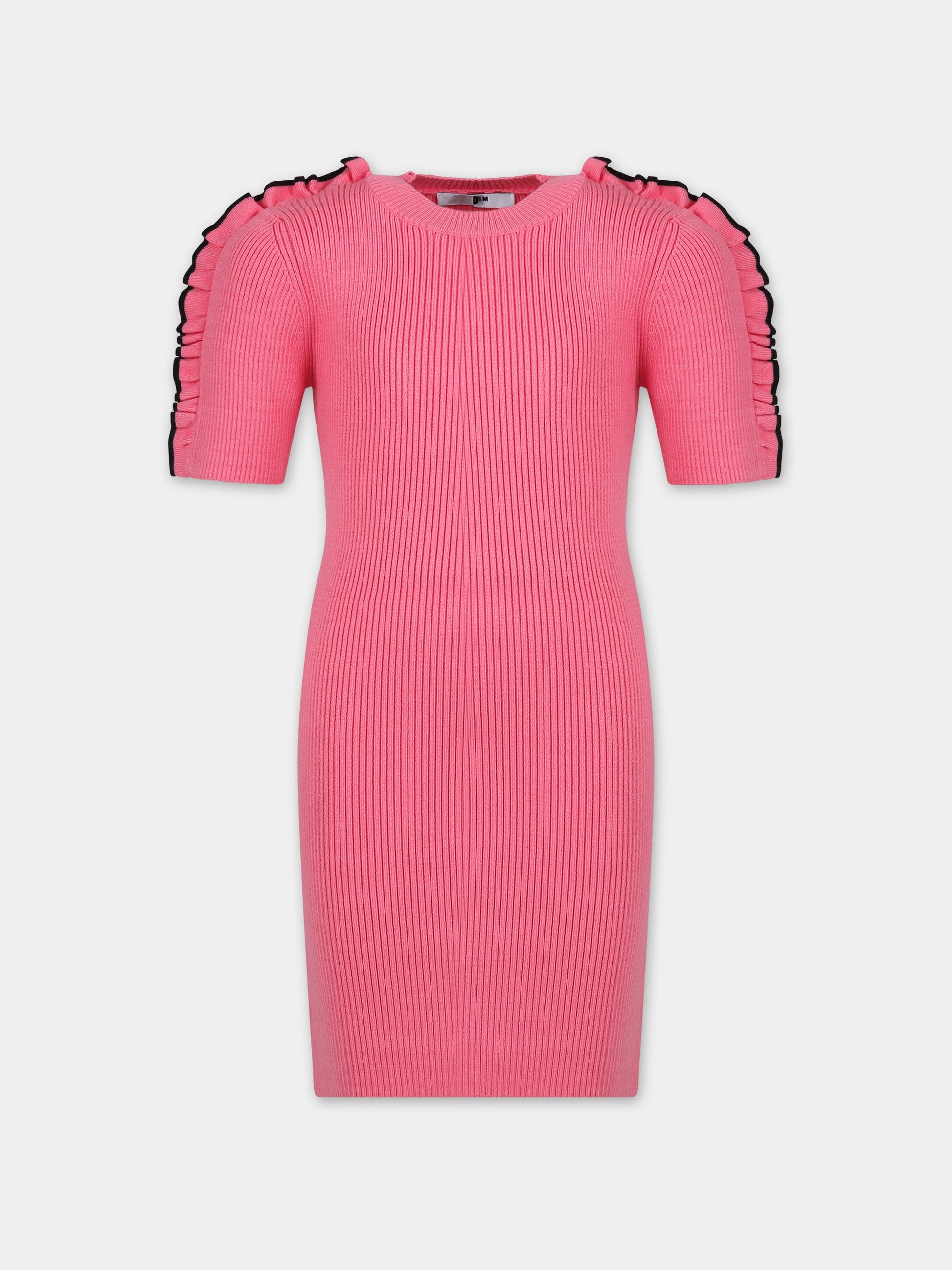 Vestito rosa per bambina con logo,Msgm Kids,F3MSJGDR124 045