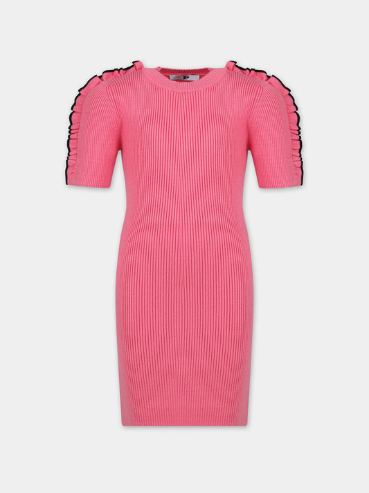 Vestito rosa per bambina con logo,Msgm Kids,F3MSJGDR124 045