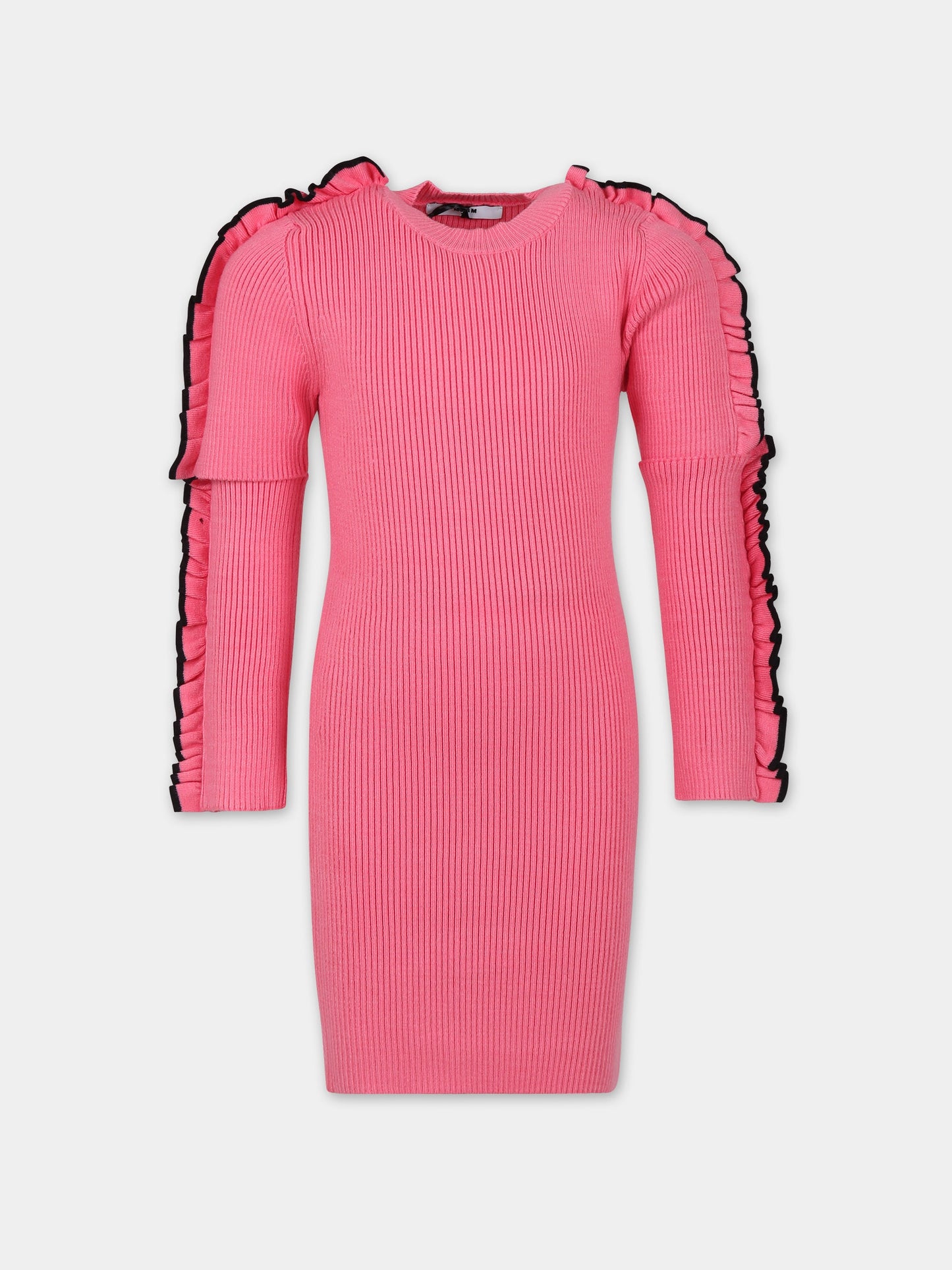 Vestito rosa per bambina con logo,Msgm Kids,F3MSJGDR124 045