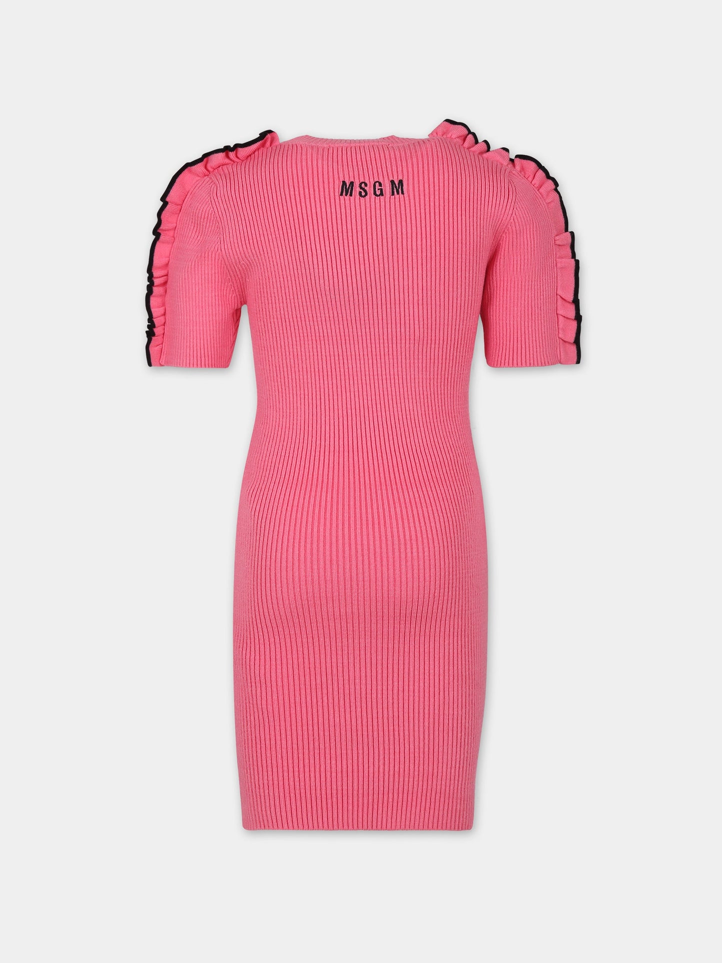 Vestito rosa per bambina con logo,Msgm Kids,F3MSJGDR124 045
