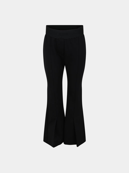 Pantaloni neri per bambina con logo,Msgm Kids,F3MSJGPA078 110