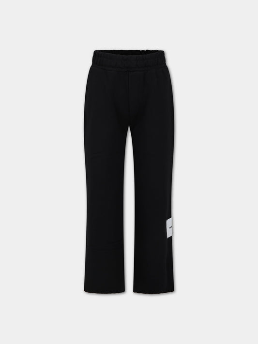Pantaloni neri per bambino con logo,Msgm Kids,F3MSJBFP132 110