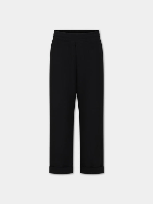 Pantaloni neri per bambino con logo,Msgm Kids,F3MSJBPA157 110