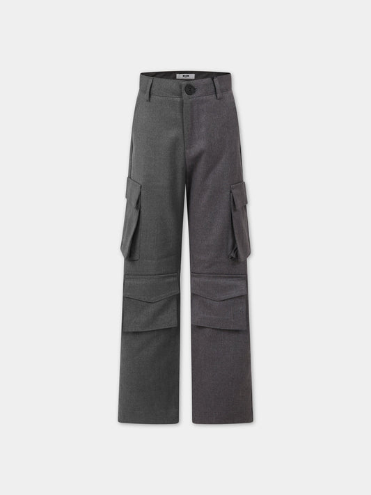 Pantaloni grigi per bambino,Msgm Kids,F3MSJBPA156 100