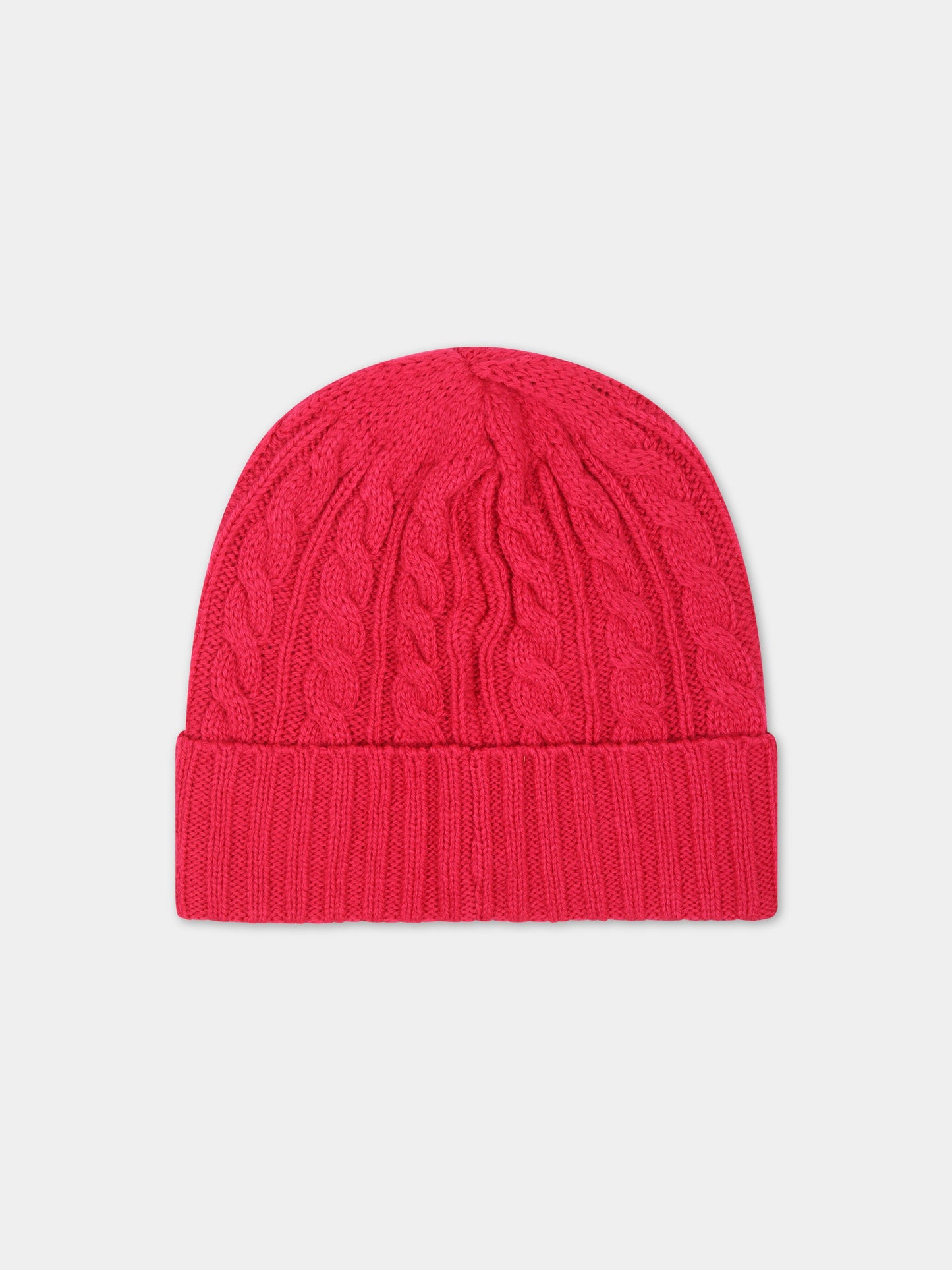 Berretto fucsia per bambina con logo,Msgm Kids,F3MSJUHT057 044