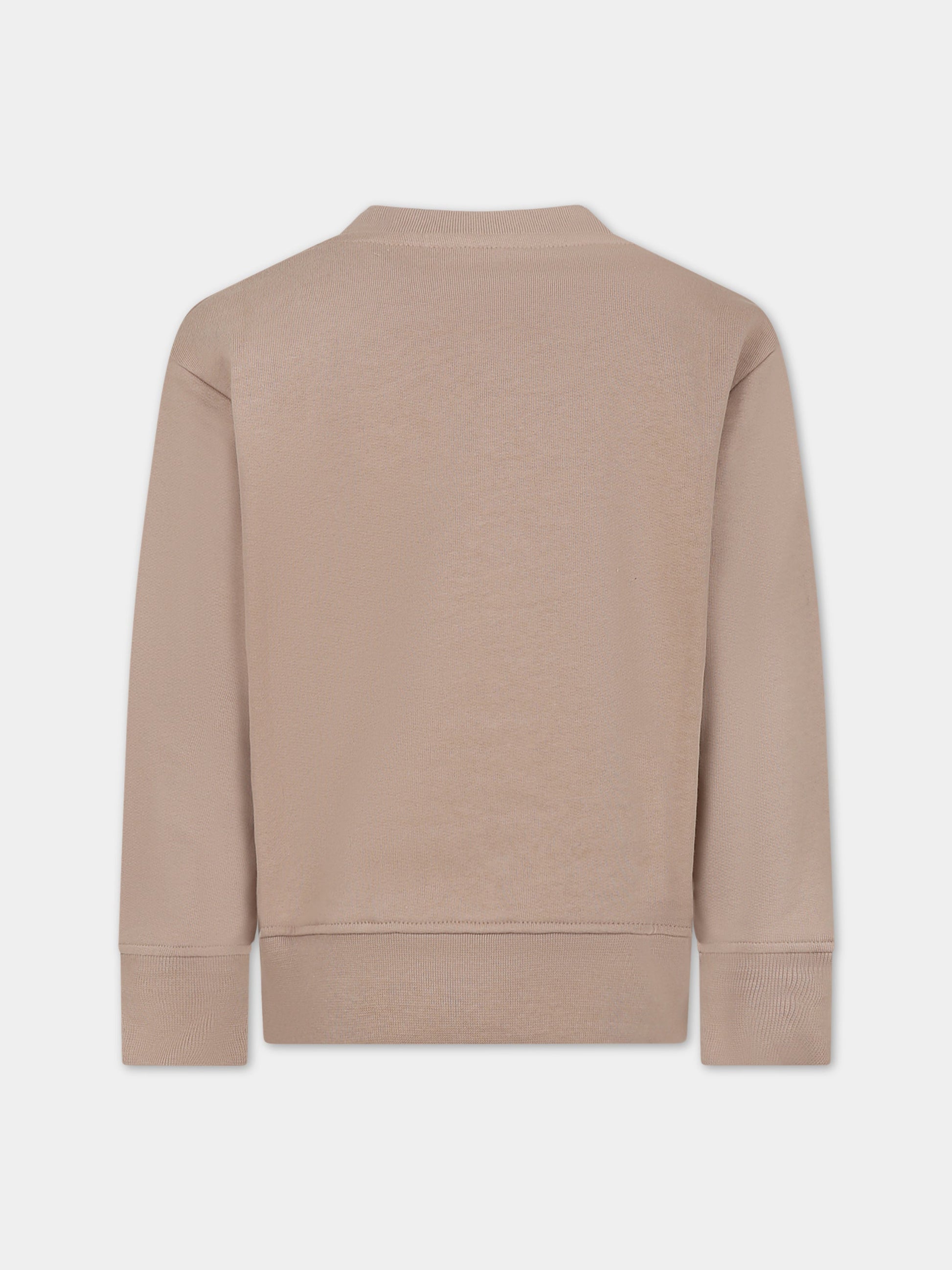 Felpa beige per bambini con logo,Msgm Kids,F3MSJUSW022 015