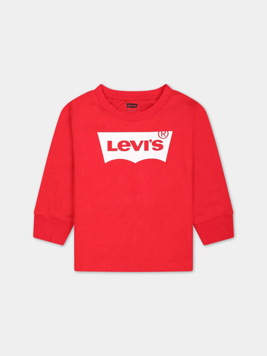 T-shirt rossa per neonato con logo,Levi's Kids,6E8646 R6W