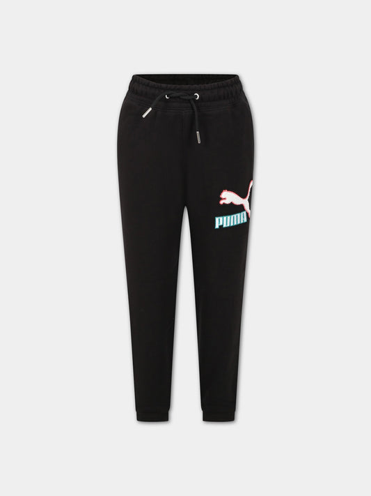 Pantalone nero per bambino con logo,Puma,672052 01