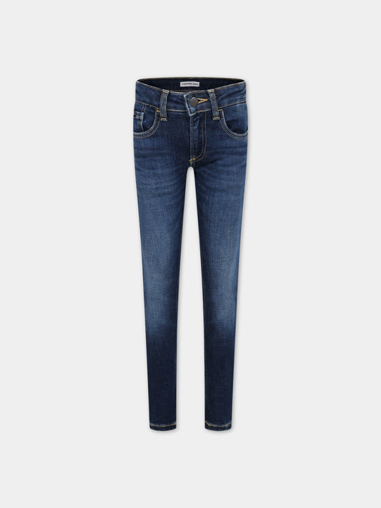 Jeans blu per bambino con logo,Calvin Klein Kids,IB0IB01375 1BJ