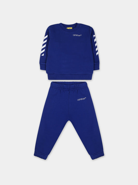 Tuta blu per neonato,Off White,OB2X003F23FLE0014501