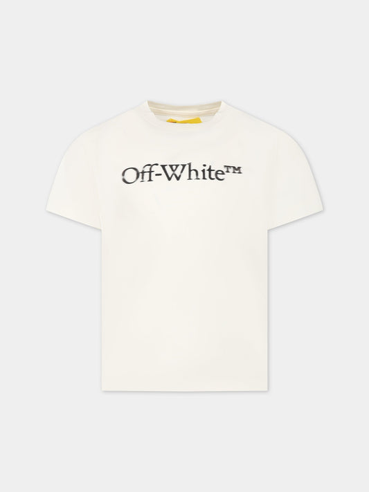 T-shirt bianca per bambina con logo,Off White,OBAA002F23JER0020310