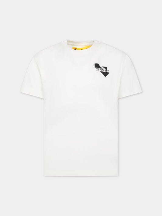 T-shirt bianca per bambino con logo,Off White,OBAA002F23JER0080110