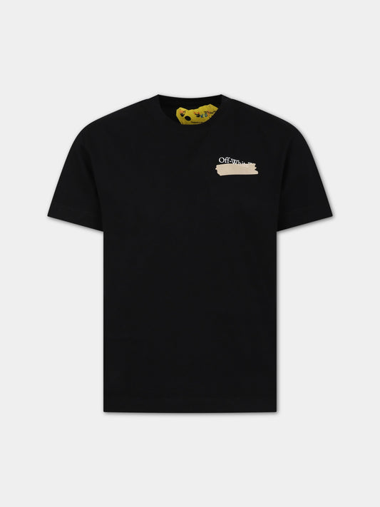 T-shirt nera per bambino con logo,Off White,OBAA002F23JER0091001