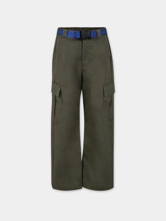 Pantalone casual verde per bambino,Off White,OBCF005F23FAB0015645