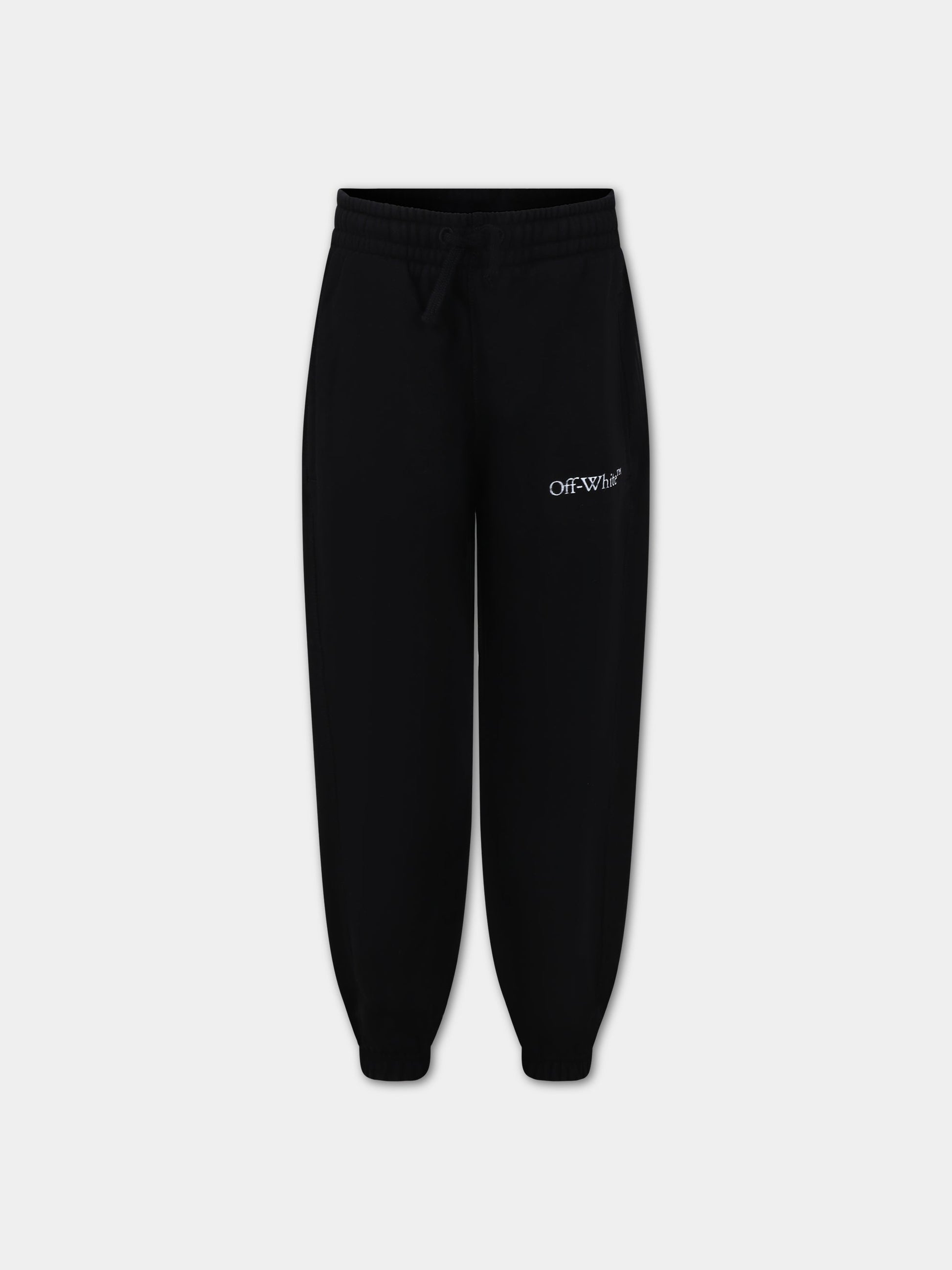 Pantaloni neri per bambino con logo,Off White,OBCH001F23FLE0021001