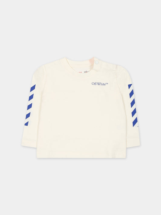 T-shirt avorio per neonato,Off White,OBX1001F23JER0010345