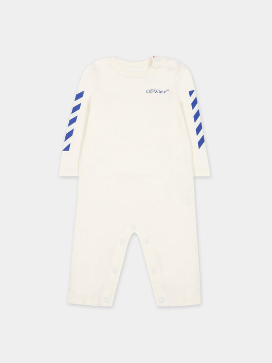 Tutina bianca per neonato con logo,Off White,OBXG001F23JER0010345
