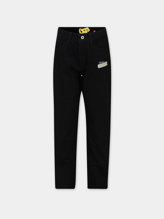 Jeans neri per bambino,Off White,OBYA001F23DEN0030701