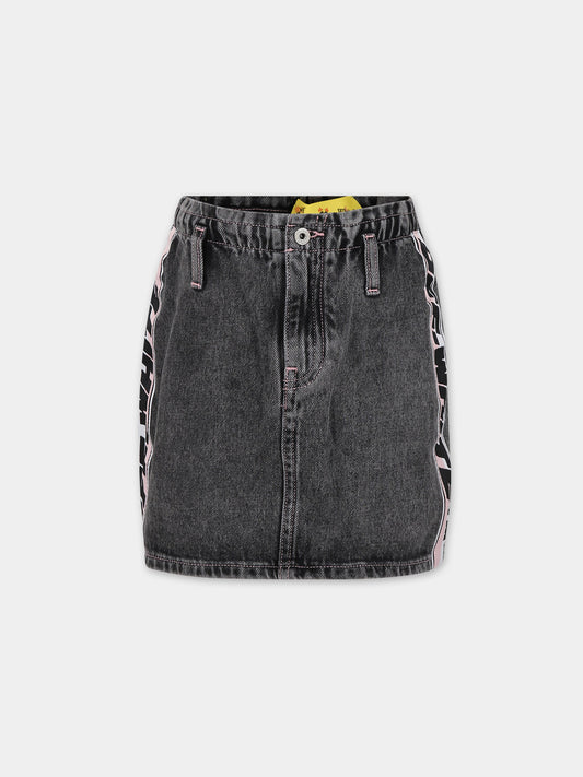 Gonna grigia per bambina,Off White,OGYF004F23DEN0010710