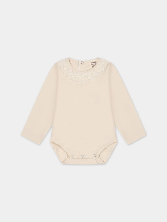Body avorio per neonata con rouche,Caffe' D'orzo,ZT8010 J0269 106