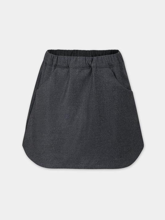Gonna grigia per bambina,Douuod Kids,DT7A01 I0111 811